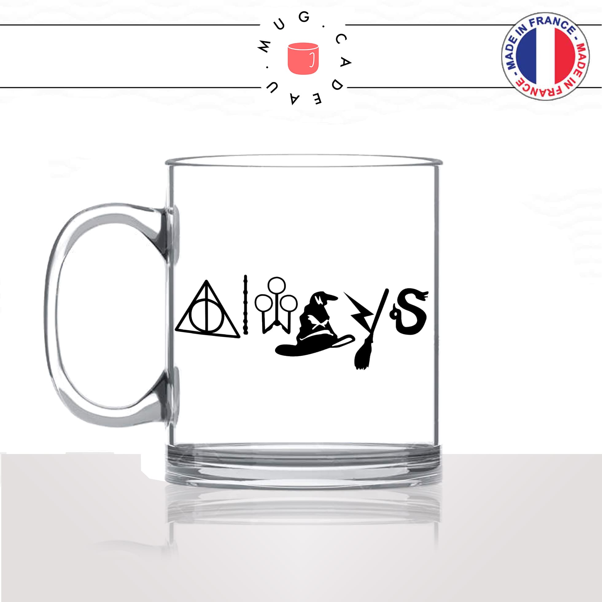 mug-tasse-en-verre-transparent-glass-saga-harry-potter-dessin-always-moldu-sorcier-balais-chapeau-magique-idée-cadeau-fun-cool-café-thé