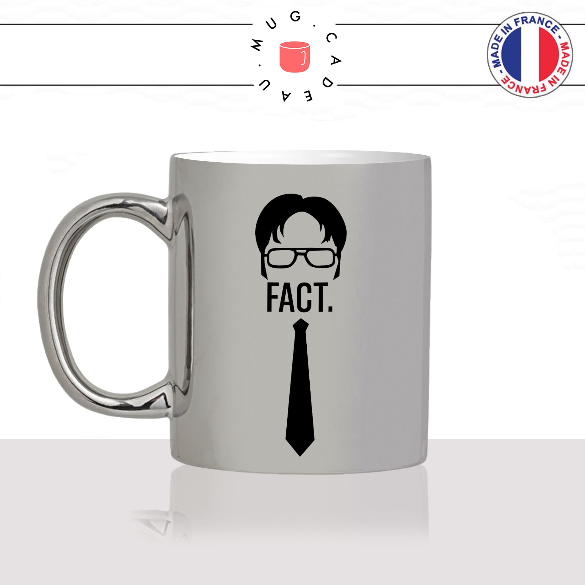 mug-tasse-argent-argenté-silver-série-the-office-dwight-cravate-lunettes-schrute-fact-michael-scott-idée-cadeau-fun-cool-café-thé