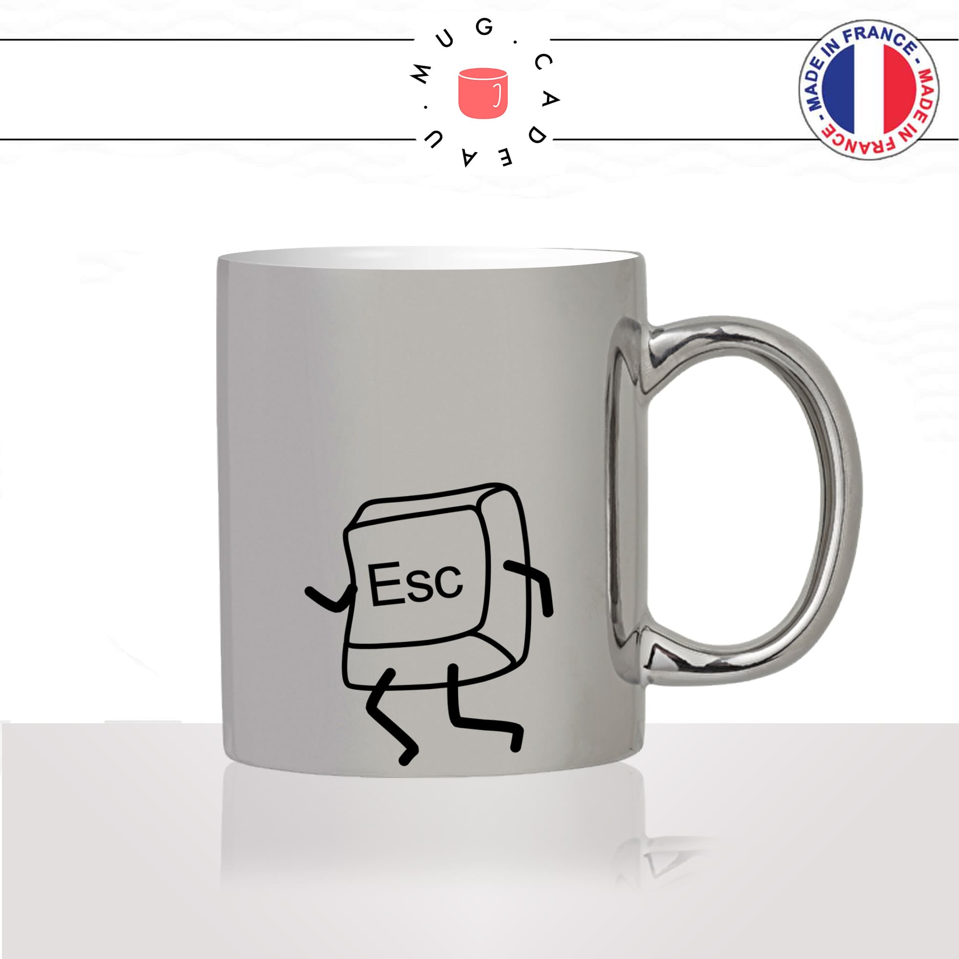 mug-tasse-argent-argenté-silver-geek-nerd-touche-clavier-gamer-esc-escape-echappe-collegue-matin-pause-idée-cadeau-fun-cool-café-thé2