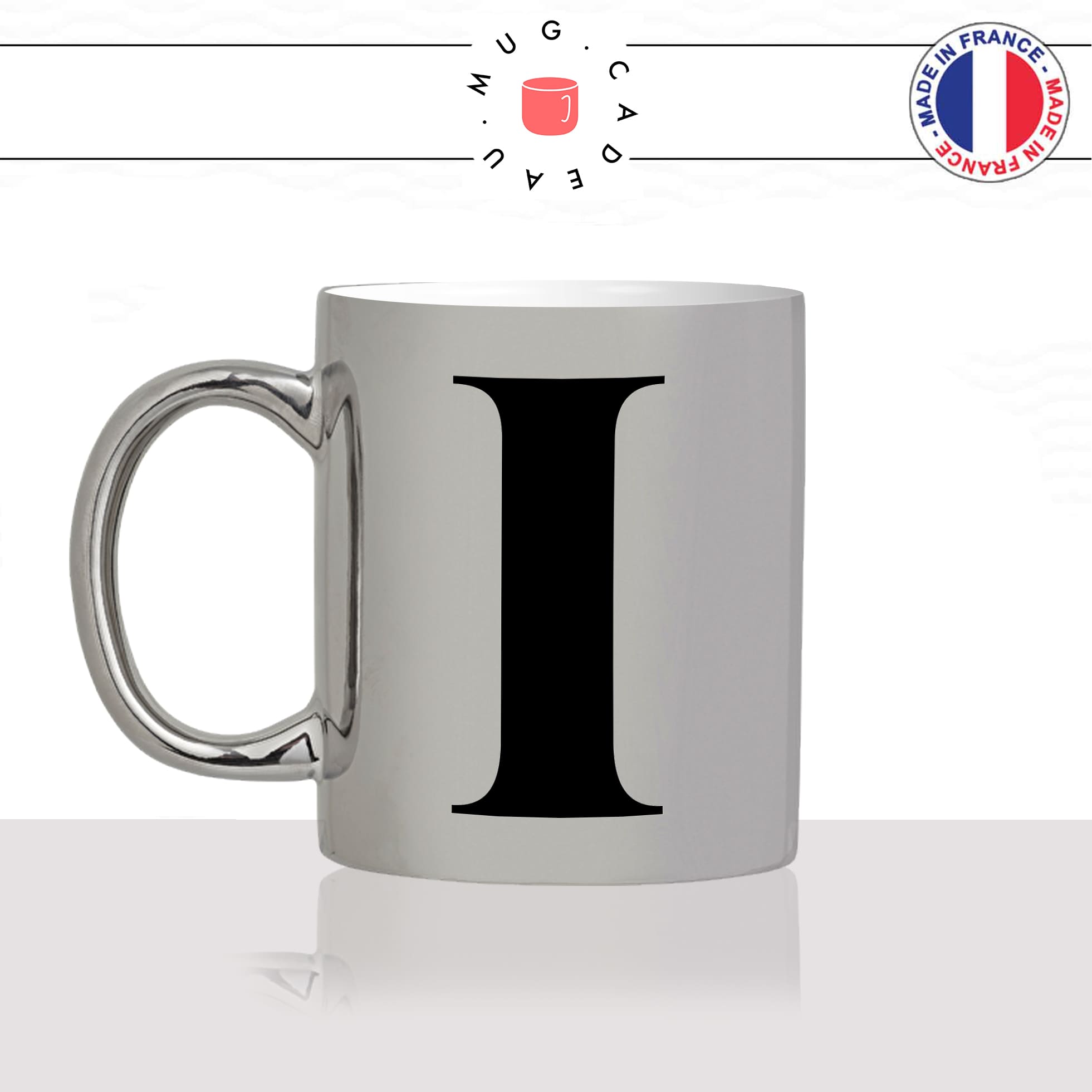 mug-tasse-argent-argenté-silver-initiale-I-i-ivan-illona-iris-femme-homme-majuscule-lettre-collegue-original-idée-cadeau-fun-cool-café-thé