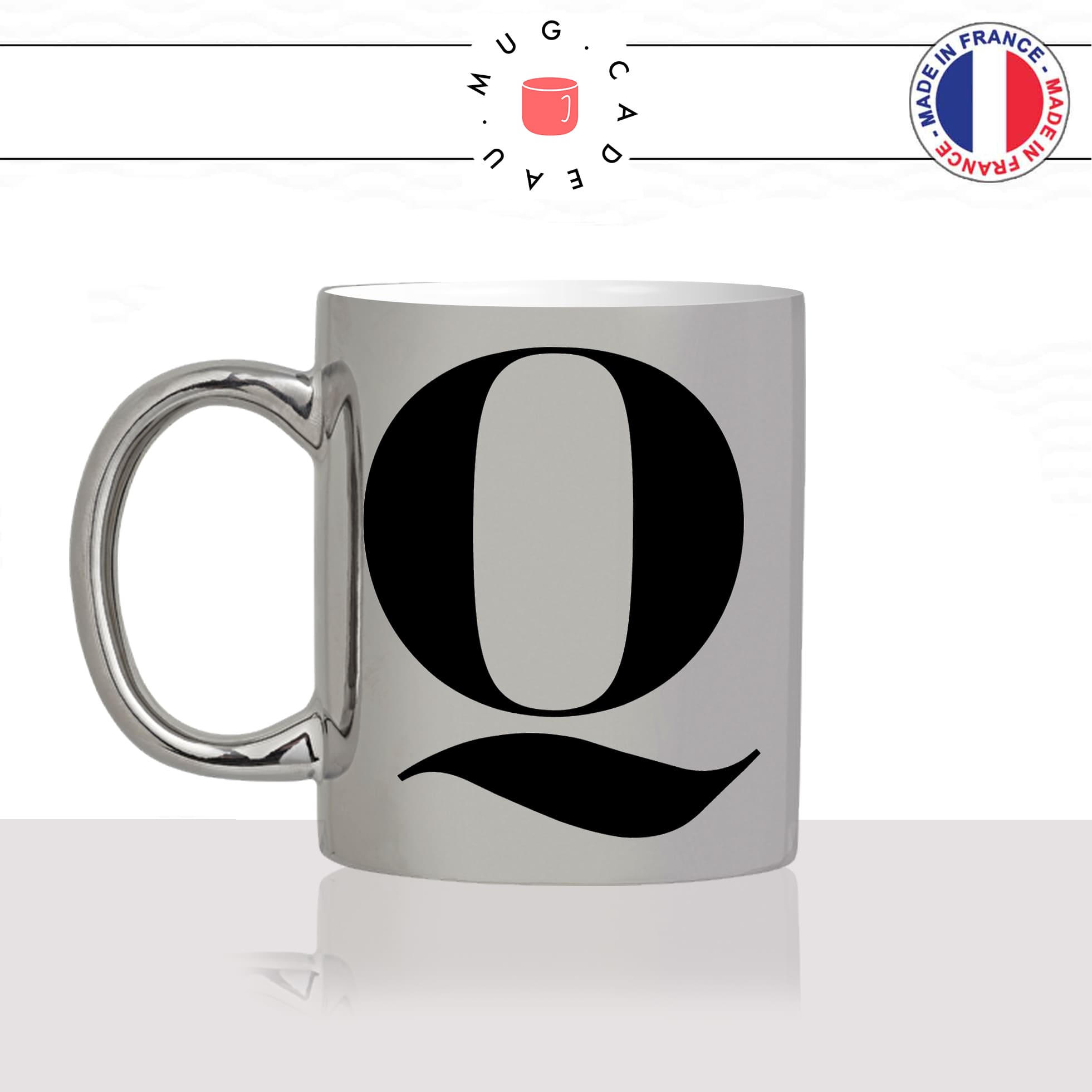 mug-tasse-argent-argenté-silver-initiale-Q-queen-quentin-cul-majuscule-prenom-lettre-collegue-original-idée-cadeau-fun-cool-café-thé