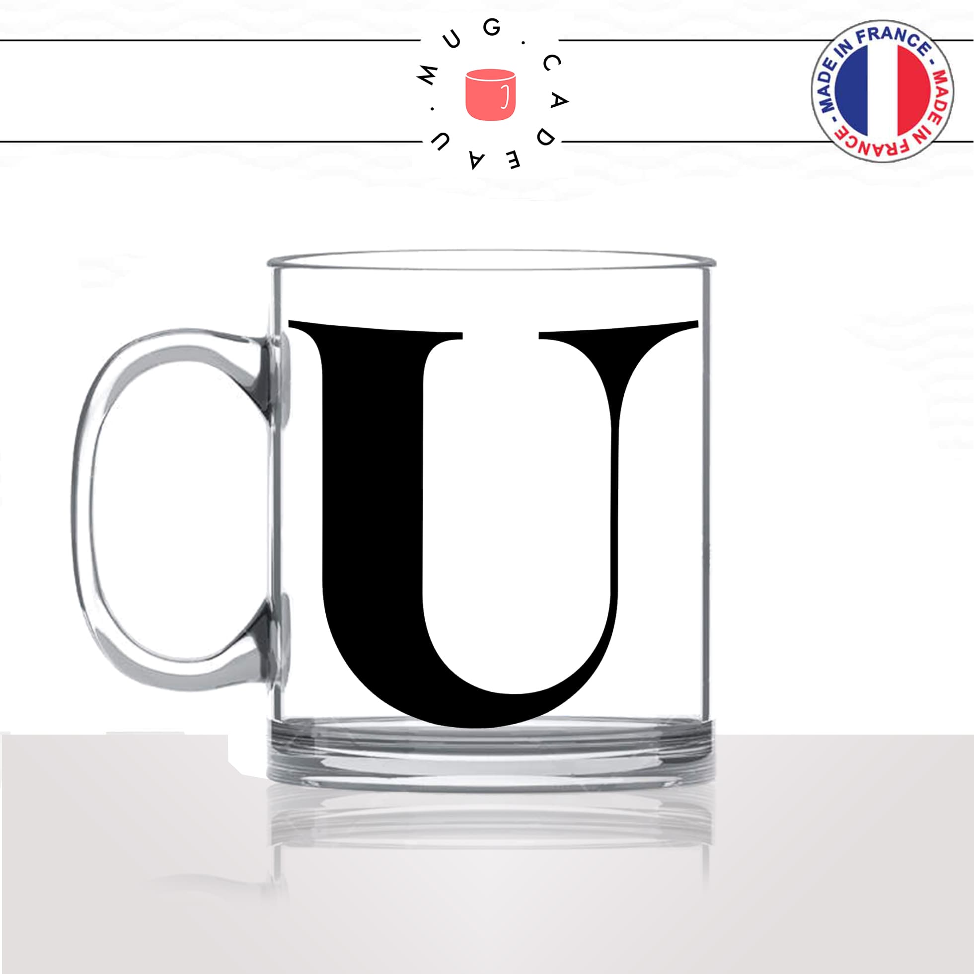 mug-tasse-en-verre-transparent-glass-initiale-U-usule-uma-uriel-prenom-lettre-collegue-original-idée-cadeau-fun-cool-café-thé