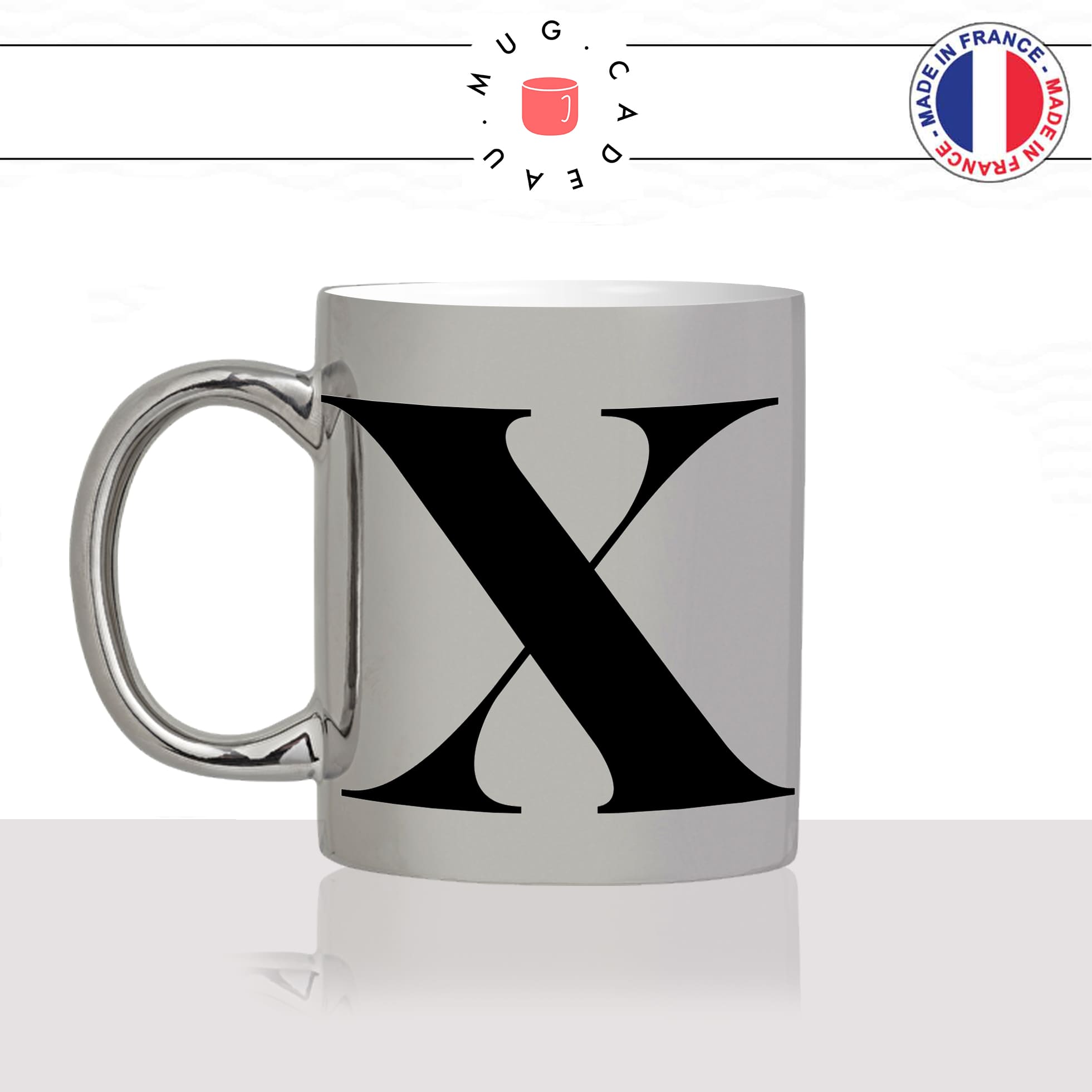 mug-tasse-argent-argenté-silver-initiale-X-xavier-xena-homme-femme-prenom-lettre-collegue-original-idée-cadeau-fun-cool-café-thé