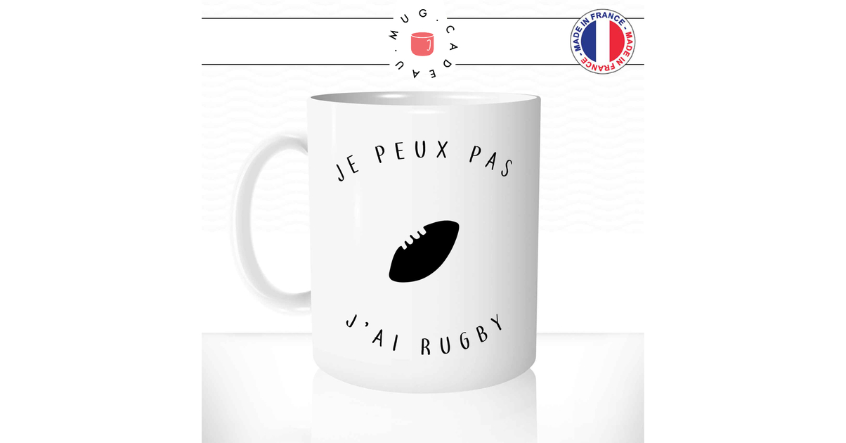 Tazza Rugby Umoristica 'J'peux Pas' – Tazza Da Colazione Originale, Stampata In Francia, Regalo Divertente