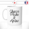 mug-tasse-blanc-unique-chasse-pêche-et-apéro-aperitif-vin-rosé-rouge-saucisson-homme-femme-humour-fun-cool-idée-cadeau-original