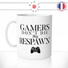 mug-tasse-blanc-unique-gamers-don't-die-they-respawn-wow-homme-femme-geek-jeux-video-humour-fun-cool-idée-cadeau-original