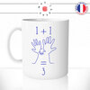 mug-tasse-ref3-naissance-mains-maman-papa-bebe-enfant-1+1=3-un-plus-egal-trois-dessin-bleu-garcon-cafe-the-mugs-tasses-personnalise-anse-gauche