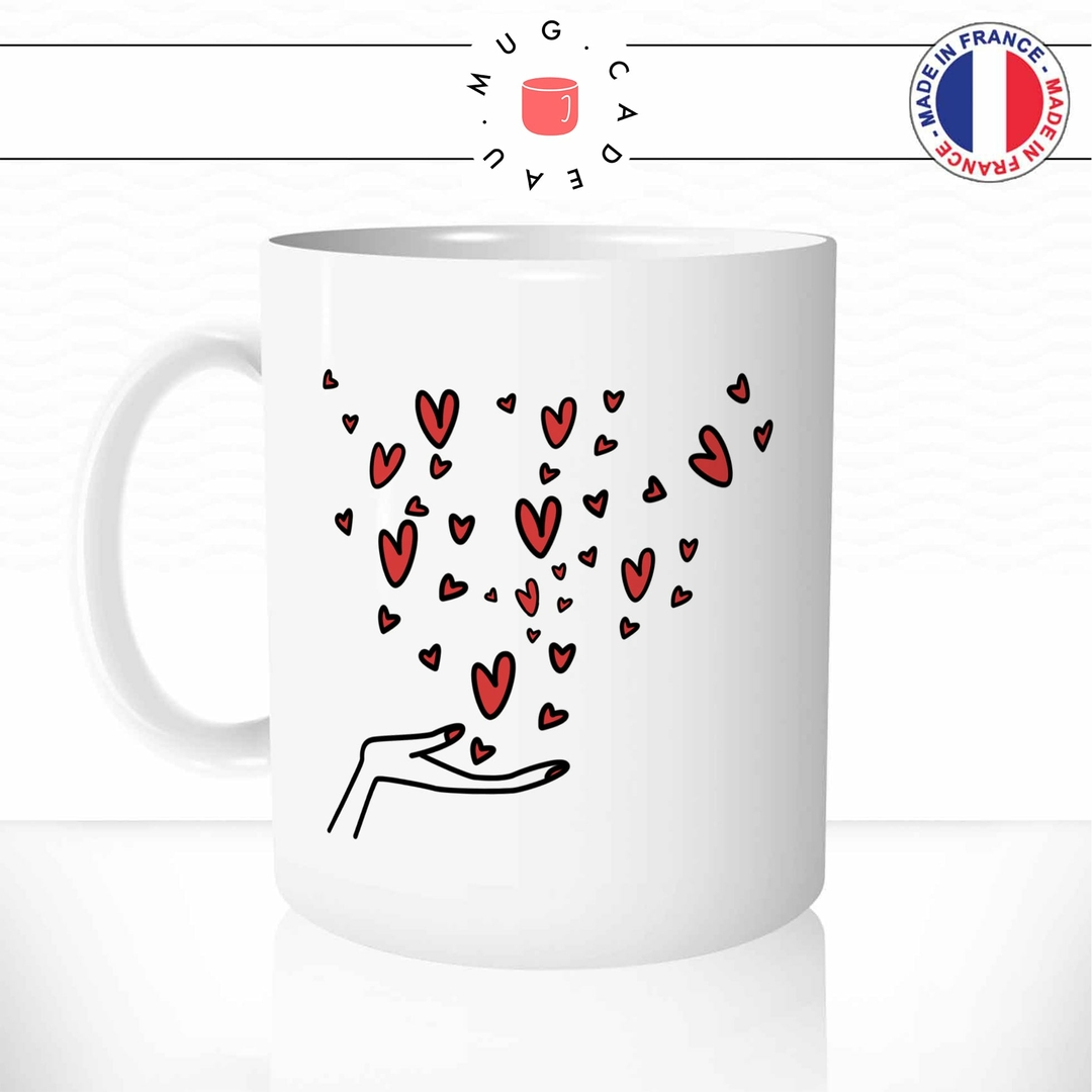 Mug Thermoréactif Mains En Coeur - Saint-Valentin Personnalisable
