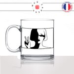 mug-tasse-en-verre-transparent-glass-dessin-femme-ombre-noire-hello-victoire-japonaise-coupe-carré-décoration-stylé-idée-cadeau-fun-cool-café-thé