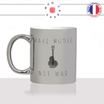 mug-tasse-argent-argenté-silver-guitariste-guitare-make-music-not-war-musique-musicien-chant-passion-idée-cadeau-fun-cool-café-thé