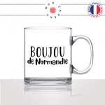 mug-tasse-en-verre-transparent-glass-boujou-de-normandie-normand-bisou-bonjour-patois-france-francais-idée-cadeau-fun-cool-café-thé2