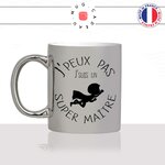 mug-tasse-argent-argenté-silver-je-peux-pas-je-suis-un-super-maiter-homme-professeur-ecole-enfant-scolaire-idée-cadeau-fun-cool-café-thé
