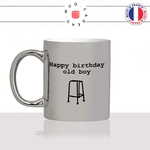 mug-tasse-argent-argenté-silver-anniversaire-deambulateur-viellir-happy-birthday-old-boy-homme-unique-idée-cadeau-fun-cool-café-thé