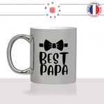 mug-tasse-argent-argenté-silver-fete-des-pères-best-papa-le-meilleur-noeud-papillon-homme-mignon-idée-cadeau-fun-cool-café-thé