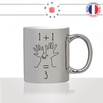 mug-tasse-argent-argenté-silver-naissance-nouveau-né-bébé-1+1-3-mains-futur-maman-mère-accouchement-idée-cadeau-fun-cool-café-thé2