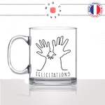 mug-tasse-en-verre-transparent-glass-naissance-nouveau-né-bébé-1+1-3-mains-futur-maman-mère-felicitations-idée-cadeau-fun-cool-café-thé