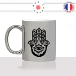 mug-tasse-argent-argenté-silver-dessin-religion-arabe-main-fatma-joli-fleur-oeil-henné-henna-idée-cadeau-fun-cool-café-thé