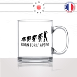 mug-tasse-en-verre-transparent-glass-born-for-lapéro-evolution-humaine-homme-femme-parodie-humour-fun-cool-idée-cadeau-original2