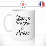 mug-tasse-blanc-unique-chasse-pêche-et-apéro-aperitif-vin-rosé-rouge-saucisson-homme-femme-humour-fun-cool-idée-cadeau-original
