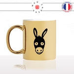 mug-tasse-or-doré-gold-dessin-tete-de-mule-cheval-ane-expression-animaux-humour-fun-idée-cadeau-originale-cool