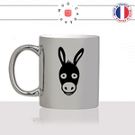 mug-tasse-argenté-argent-gris-silver-dessin-tete-de-mule-cheval-ane-expression-animaux-humour-fun-idée-cadeau-originale-cool
