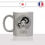 mug-tasse-argenté-argent-gris-silver-signe-astrologique-astro-horoscope-scorpion-scorpio-dessin-femme-mignon-fun-idée-cadeau-originale