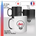 mug magique ampoule love neon amour couple idée cadeau tasse thermochauffante thermo reactif surprise