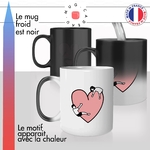mug magique coeur homme femme mignon amour couple idée cadeau tasse thermochauffant thermo reactif surprise