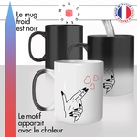mug magique mains pistolet coeurs amour mignon idée cadeau tasse thermochauffante thermo reactif surprise