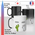 mug magique cactus cat chat chaton idée cadeau tasse thermochauffante thermo reactif surprise