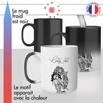 mug magique lady cat vieille fille chat chaton idée cadeau tasse thermochauffante thermo reactif surprise
