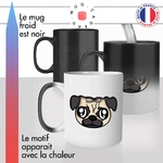 mug magique thermoreactif thermo chauffant chien tete de pug carlin race chiot maitre mignon idée cadeau