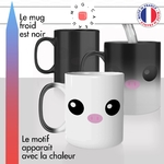 mug magique thermoreactif thermo chauffant nez de cochon dessin mignon couleur stylé original idée cadeau