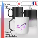 mug magique thermoreactif thermochauffant personnalisé licorne degradé rose violet mignonne dessin personnalisable idée cadeau fun