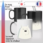 mug magique thermoreactif thermochauffant personnalisé ours blanc et noir personnalisable idée cadeau fun