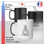 mug magique thermoreactif thermochauffant personnalisé poisson freedom liberté poissons rouge bocal mignon idée cadeau fun