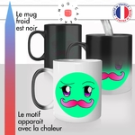 mug magique thermoreactif thermochauffant personnalisé viasge a moustache drole idée cadeau fun