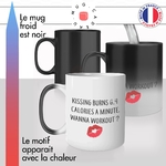 mug magique thermoreactif thermochauffant personnalisé couple celibataire sembrasser bisous calories sport sportif idée cadeau fun