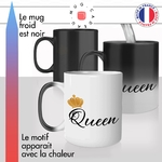 mug magique thermoreactif thermochauffant personnalisé couple femme queen reine princesse idée cadeau fun