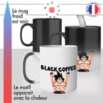 mug magique thermoreactif thermochauffant personnalisé dragon ball black coffee kamehameha sangoku idée cadeau fun