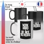 mug magique thermoréactif thermo chauffant citation motivation sport work hard salle de sportif idée cadeau fun cool original