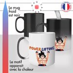 mug magique thermoréactif thermo chauffant dessin animé power lifting musculation sangoku salle de sport idée cadeau personnalisé fun