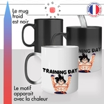 mug magique thermoréactif thermo chauffant dessin animé training day musculation salle de sport idée cadeau personnalisé fun