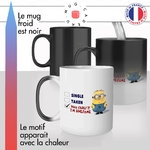 mug magique thermoréactif thermo chauffant dessin animé personnage minion celibataire awesome genial idée cadeau personnalisé fun