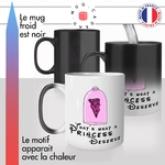 mug magique thermoréactif thermo chauffant pizza eternelle princesse gourmande dessin animé idée cadeau fun original unique