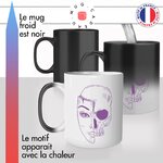 mug magique thermoréactif thermo chauffant femme mi fille mi tete de mort squelette dessin gothique idée cadeau fun original unique