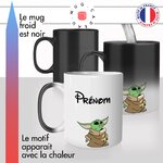 mug magique thermoréactif thermo chauffant personnalisé starwars baby yoda bébé prenom personnalisable trop chou idée cadeau fun cool original