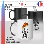 mug magique thermoréactif thermo chauffant personnalisé keep calm eat pizza pizzaiolo peperoni idée cadeau fun original