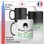 mug magique thermoréactif thermo chauffant personnalisé keep calm hack the planet hacker geek idée cadeau fun original