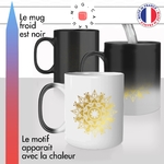 mug magique thermoréactif thermo chauffant personnalisé mandala effet doré or jaune idée cadeau fun original